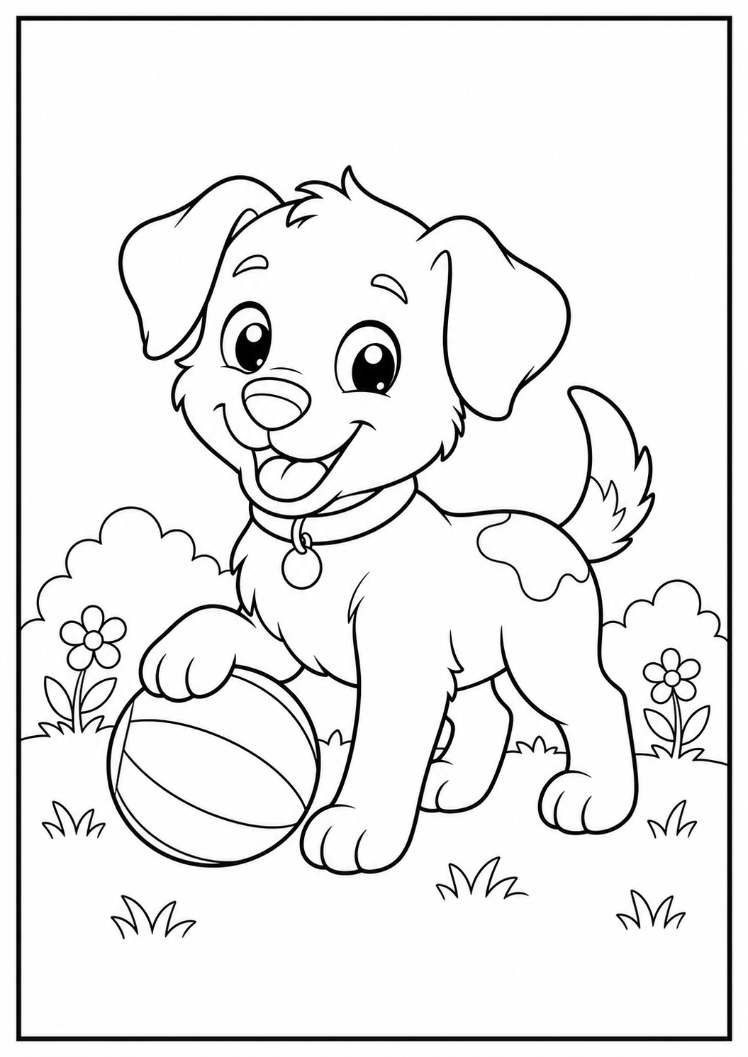 Codex Puppy With Ball Coloring Page