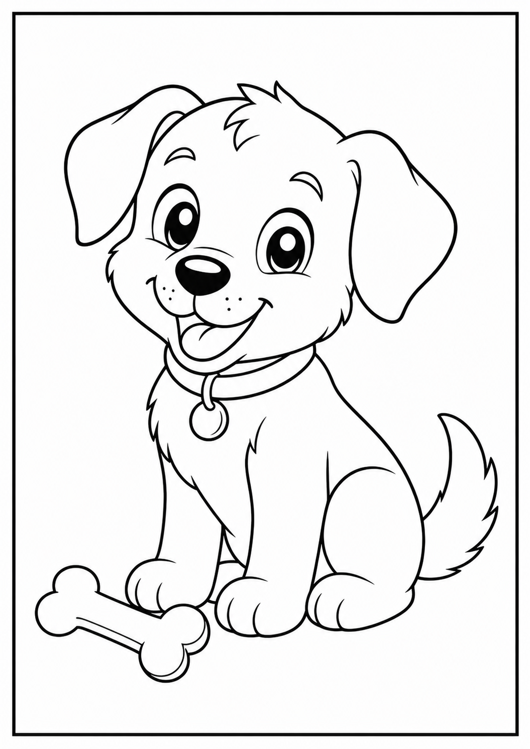 Codex Puppy With Bone Coloring Page