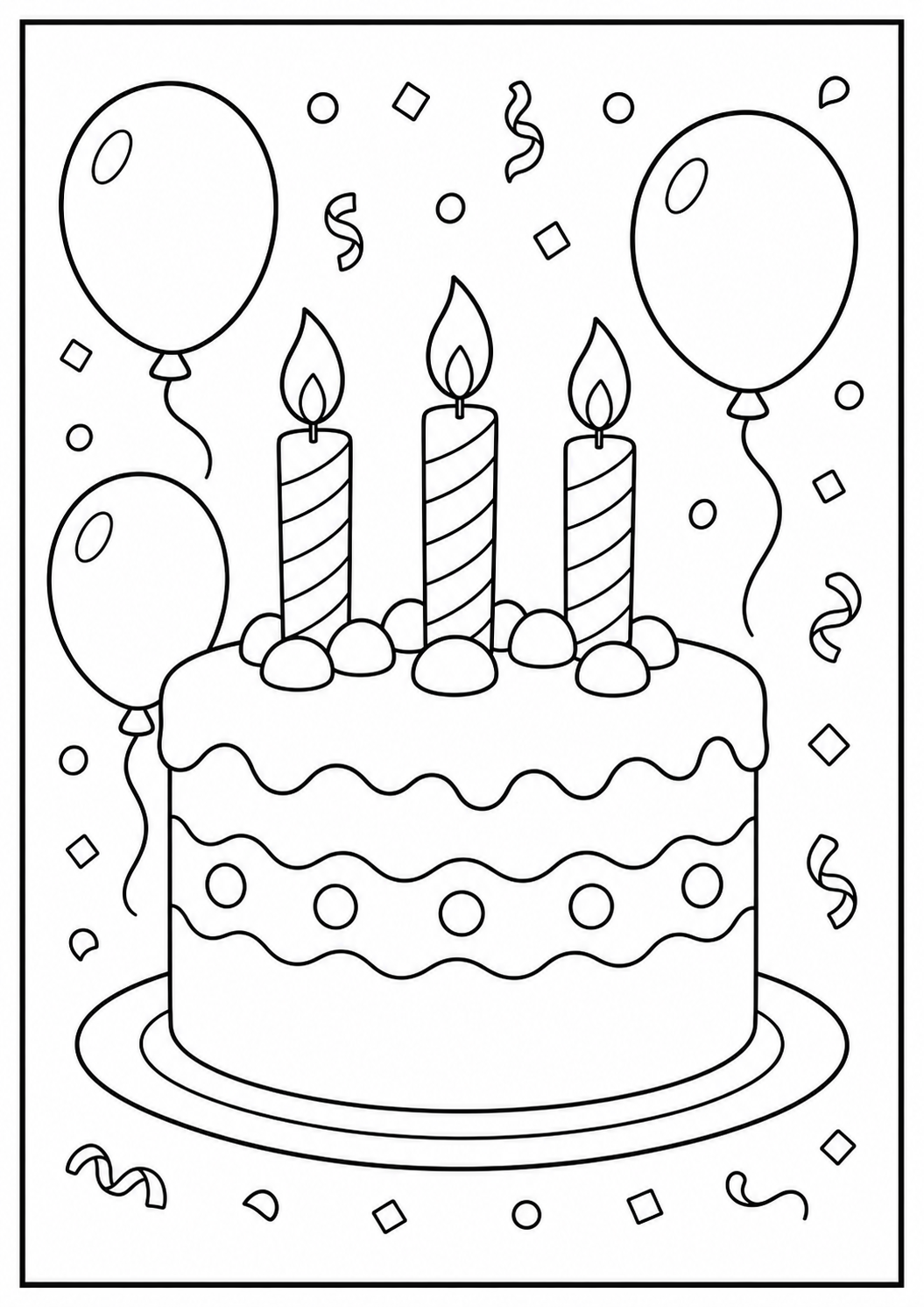 Codex Birthday Cake Coloring Page